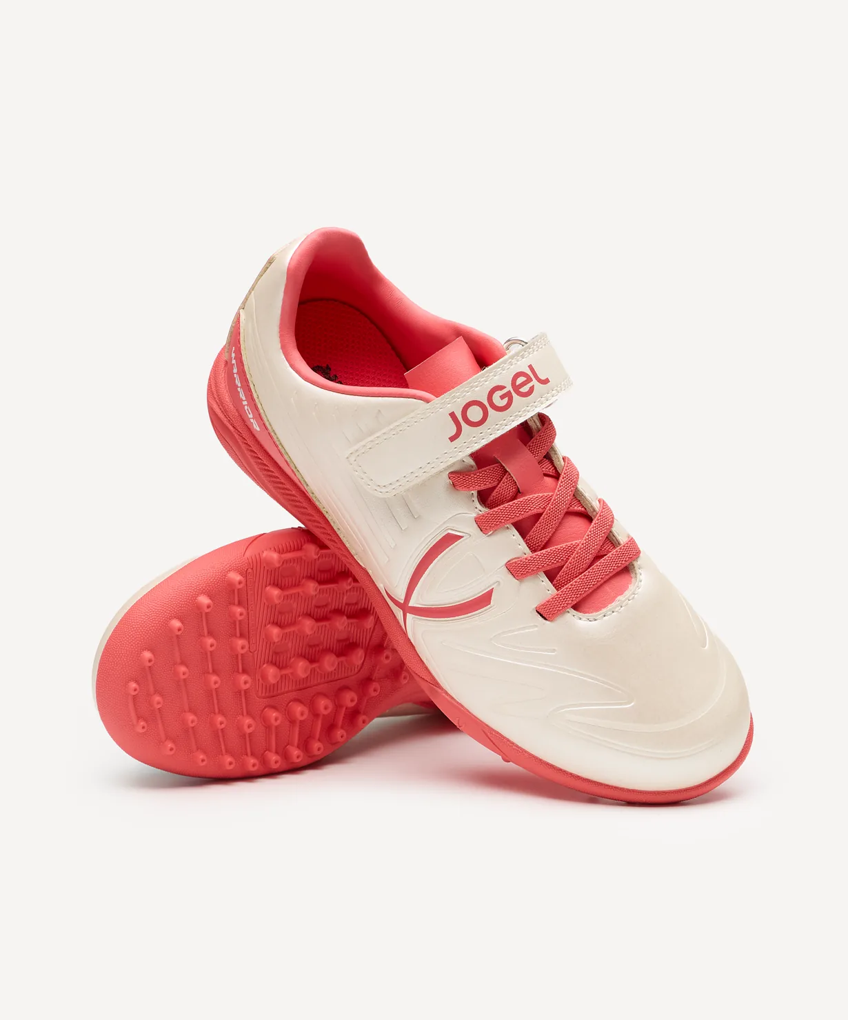 Бутсы футбольные JOGEL Warrior TF Talant KIDS,  бежевый/ розовый